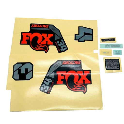 [803-01-717] Fox Fork 34 SC Decal Kit: F-S Orange/Black Logo Shiny Black 2022