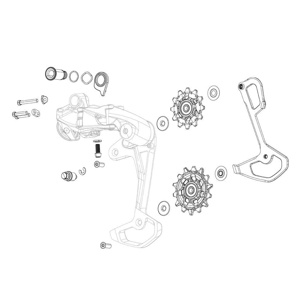 Sram Spare - Rear Derailleur Aluminum Inner Cage Red Xplr Etap Axs Including Titanium Screws: