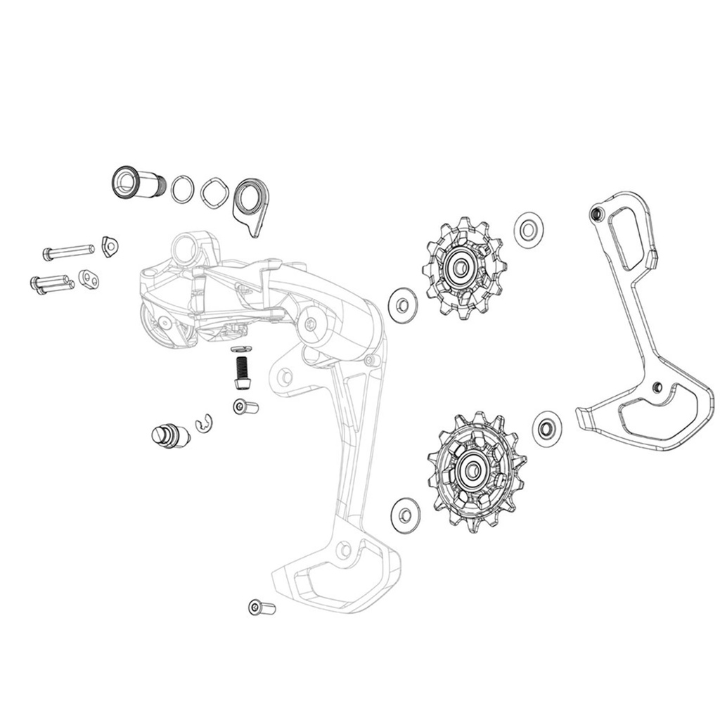 Sram Rear Derailleur Cage Assembly Kit Red Xplr Axs (Full Replacement Cage Assembly Including Outer And Inner Cages