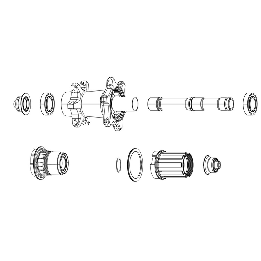 Zipp Axle - Rear - Super9 B1 (Including Wave Spring):  