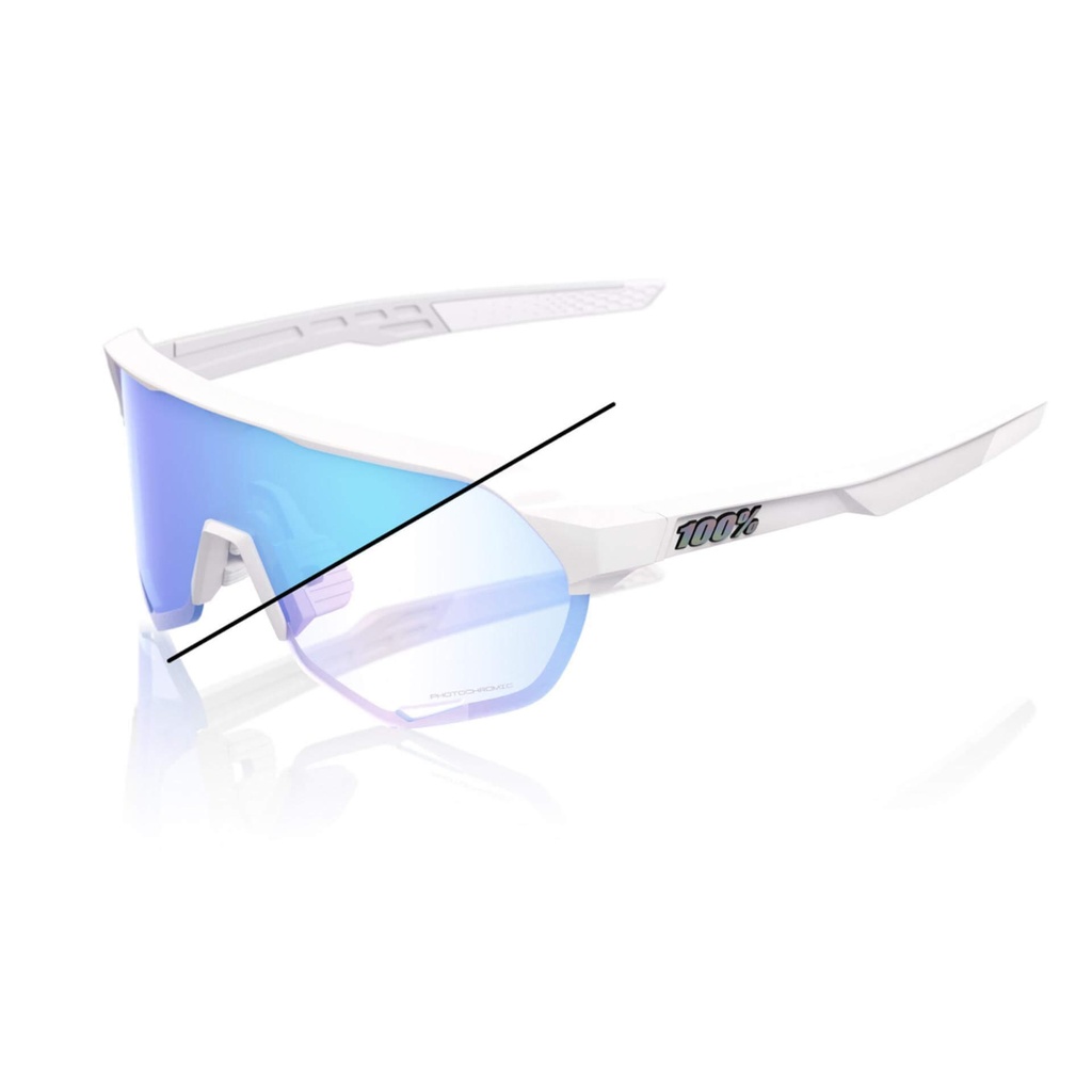 100% S2 Bastille Glasses - Pearl White Glitter / Blue Mirror Photochromic Lens