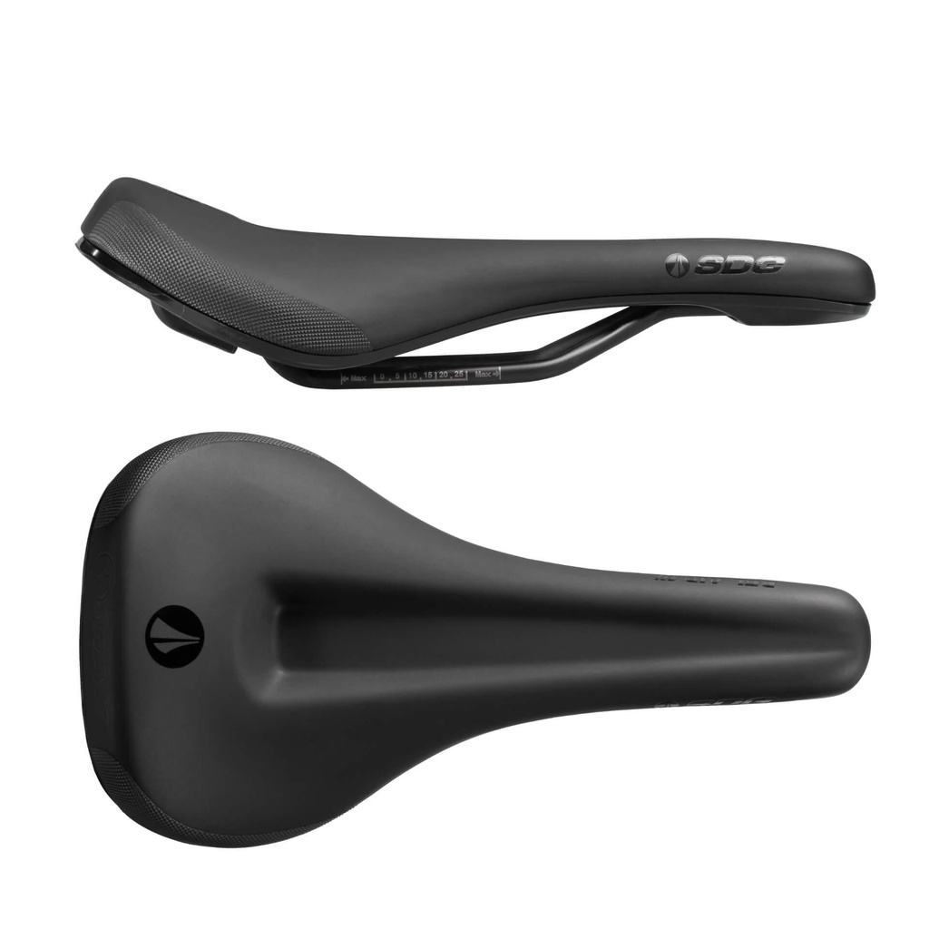 SDG Bel Air V3 Max Steel Rail Saddle Black Microfibre Top / Black Base