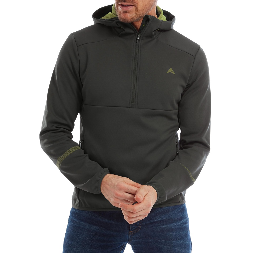 Altura Grid Men'S Half Zip Softshell Hoodie 2022: Carbon/Olive 2xl