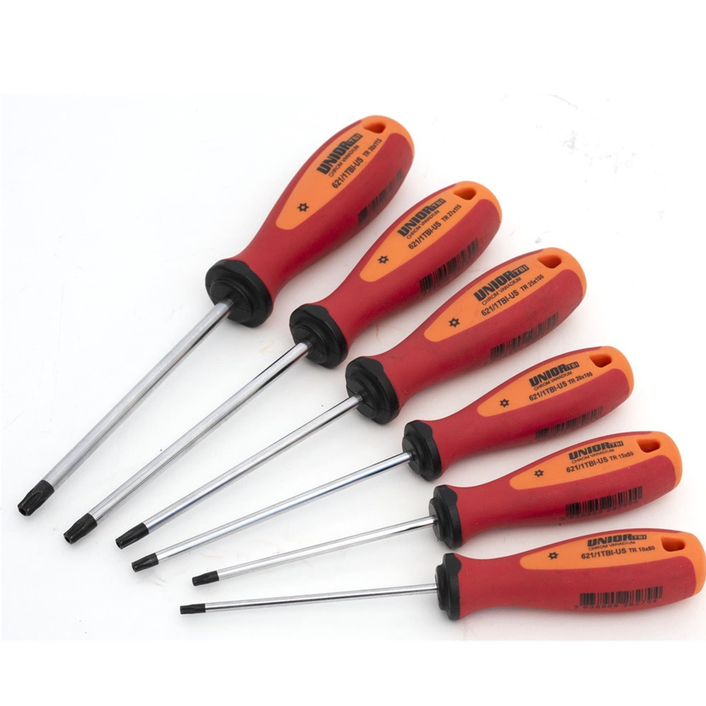 Unior Set Of Screwdrivers Tbi With Tx Profile And Hole 2024: Black Tr 10-15-20-25-27-30