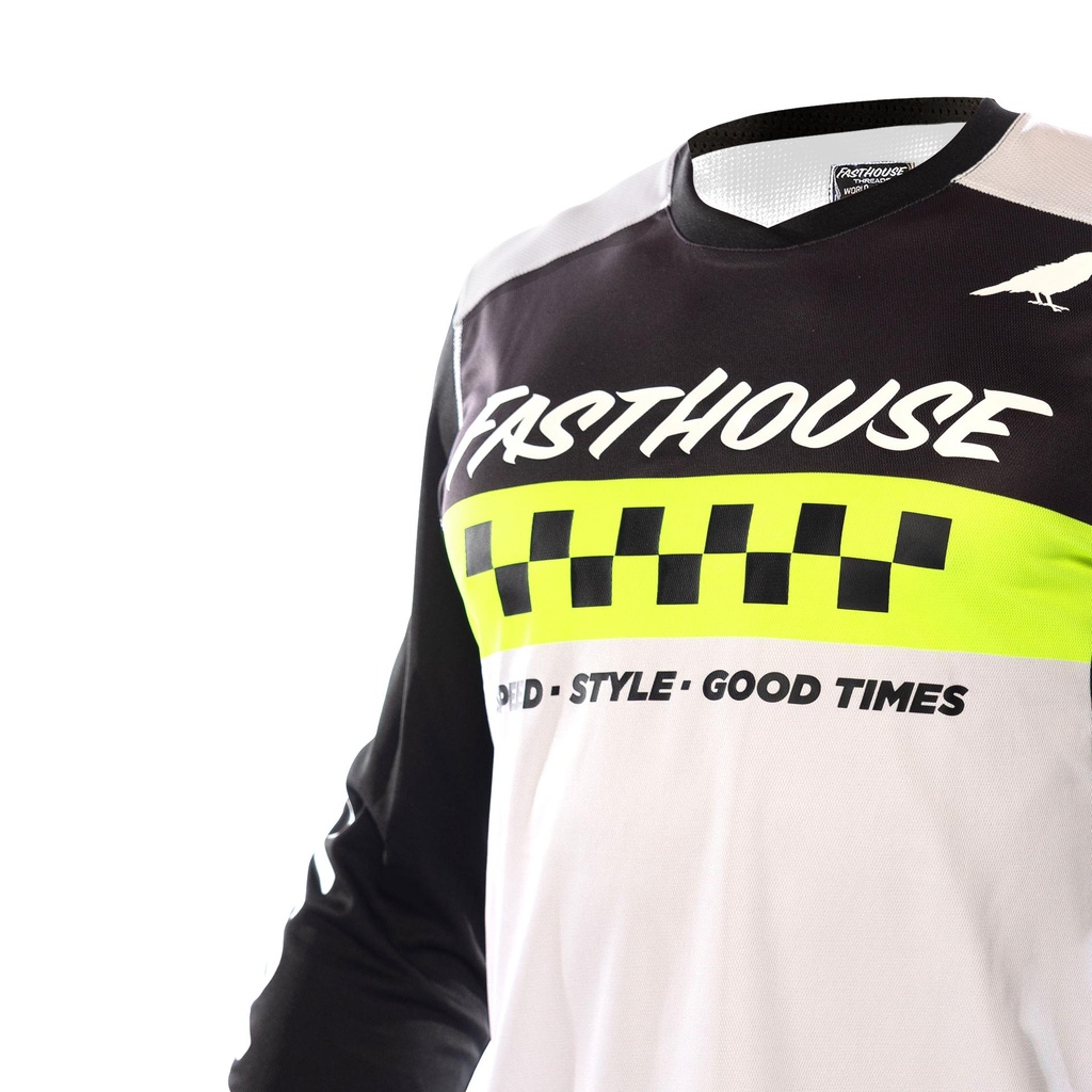 Fasthouse Elrod Long Sleeve Jersey 2021: Black/Highviz 3xl