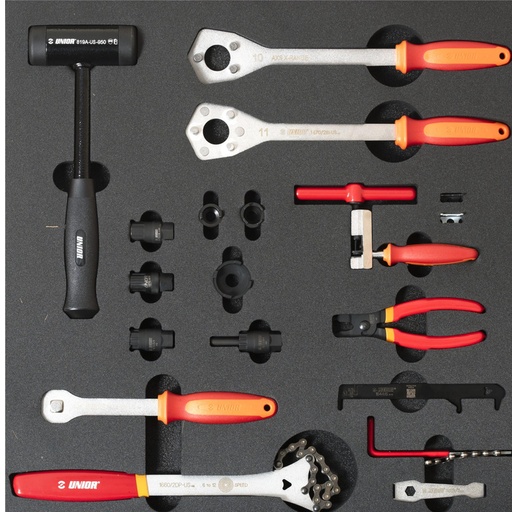 [UN629837] Unior Set Of Tools In Tray 5 For 2600a And 2600c - Torque Tools And Pliers 2024: Black 570x562x30